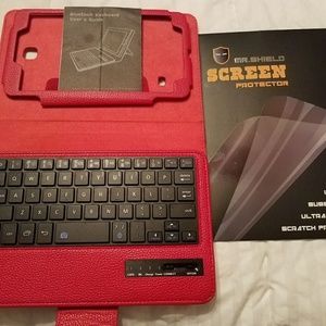 Tablet case w keyboard and screen protector